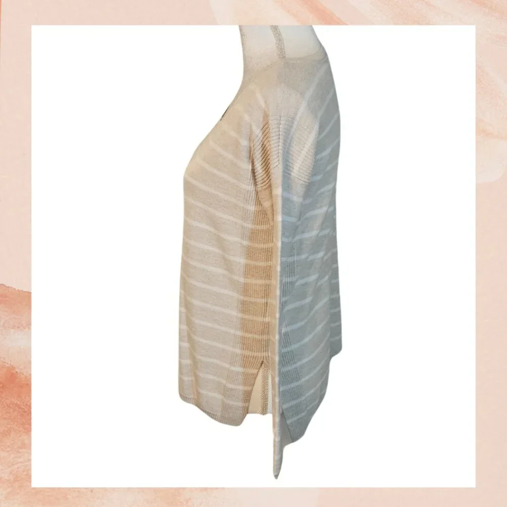 SOFT JOIE Beige & White Striped Light Knit Sweater - Picture 2 of 3